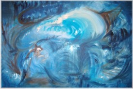 26 - Blaue Abstraktion, 60x90, Öl auf Leinwand